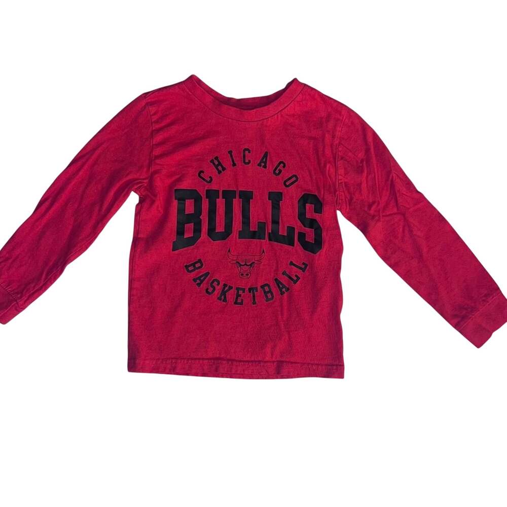 Chicago Bulls Basketball NBA Kids Red Long Sleeve Tee Shirt - Size: 4